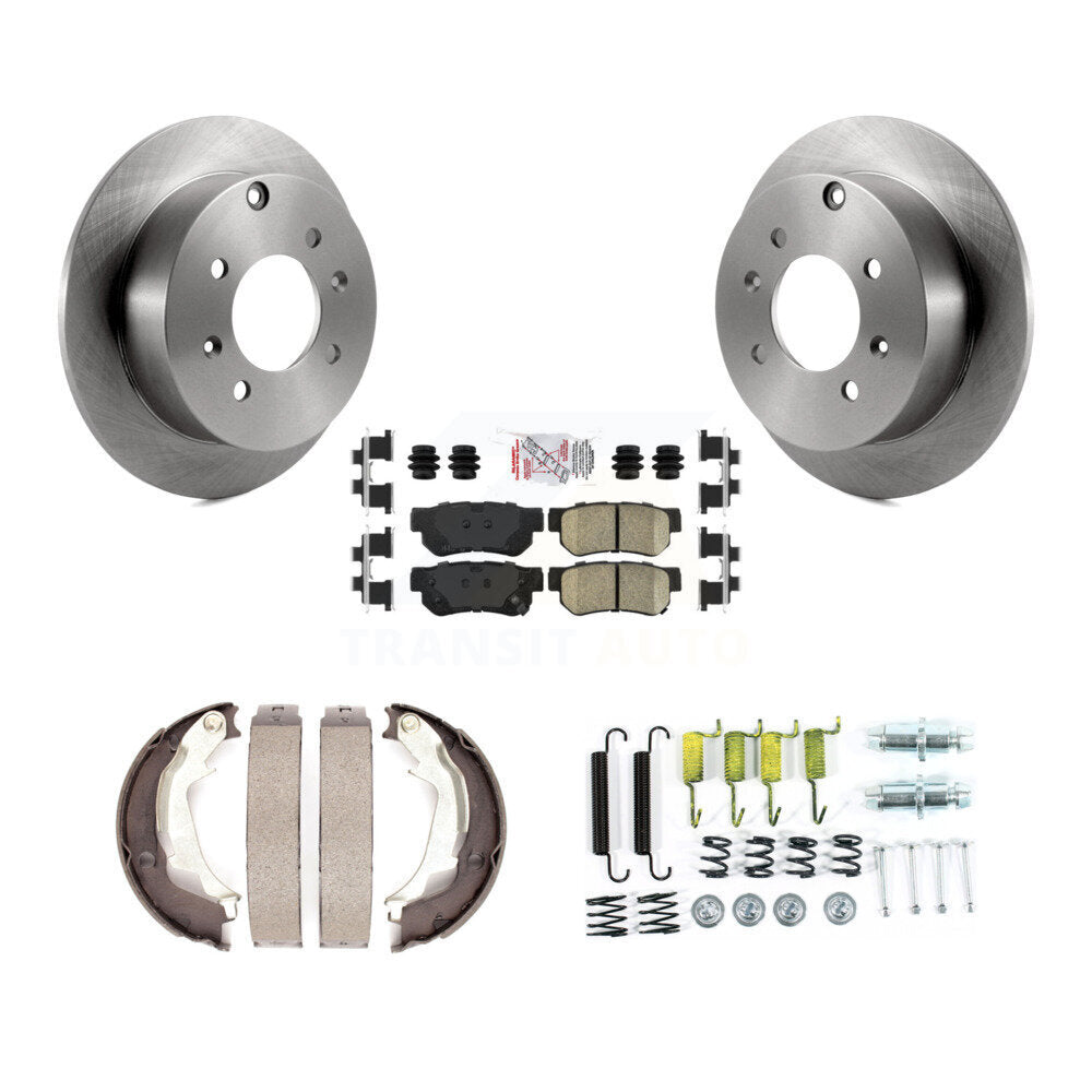 Rear Disc Rotors Ceramic Pads Parking Shoes & Hardware Kit For Hyundai Sonata Kia Optima K8A-108798