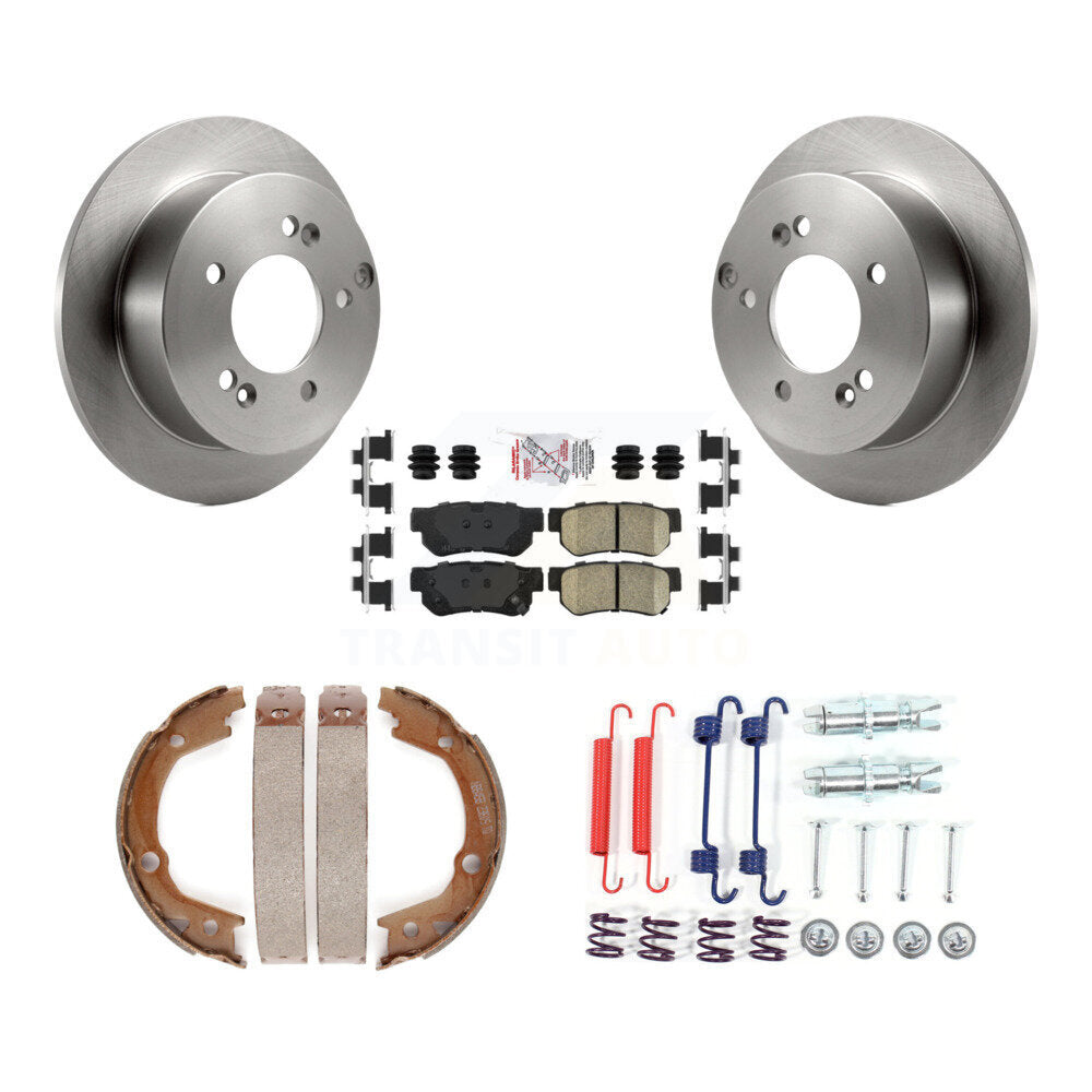 Rear Disc Rotors Ceramic Pads Parking Shoes Hardware Kit For Hyundai Tucson Kia Sportage K8A-108802