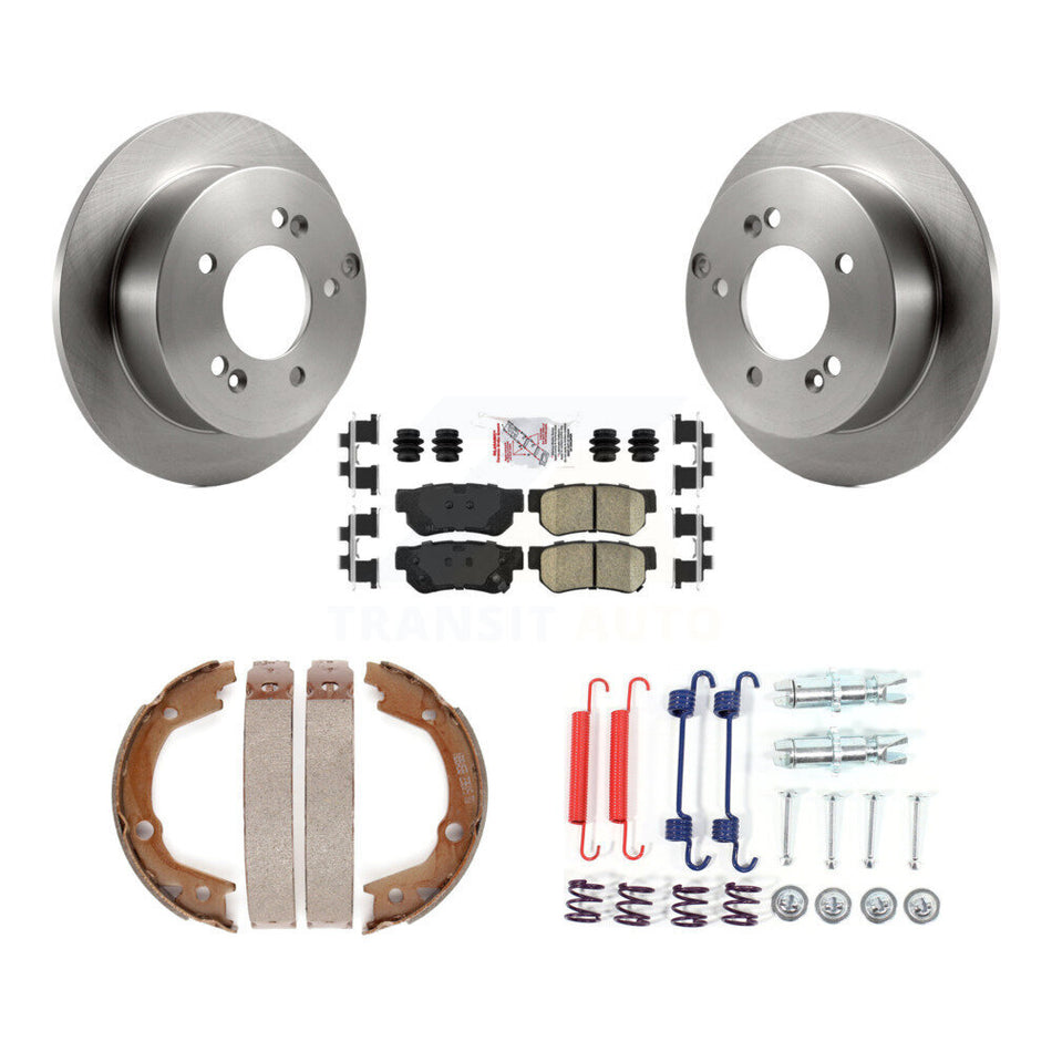 Rear Disc Rotors Ceramic Pads Parking Shoes Hardware Kit For Hyundai Tucson Kia Sportage K8A-108802
