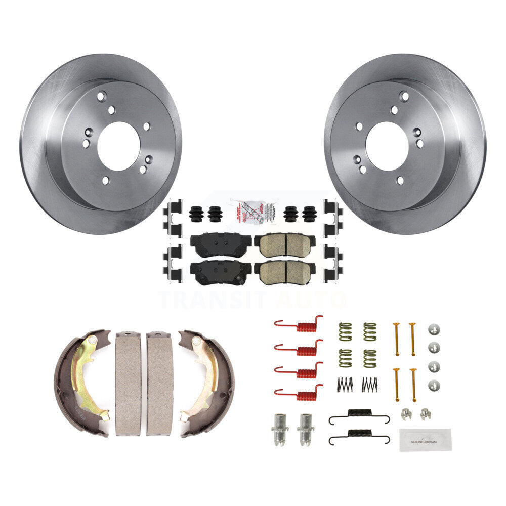 Rear Disc Rotors Ceramic Pads Parking Shoes Hardware Kit For Hyundai Tucson Kia Sportage K8A-108803