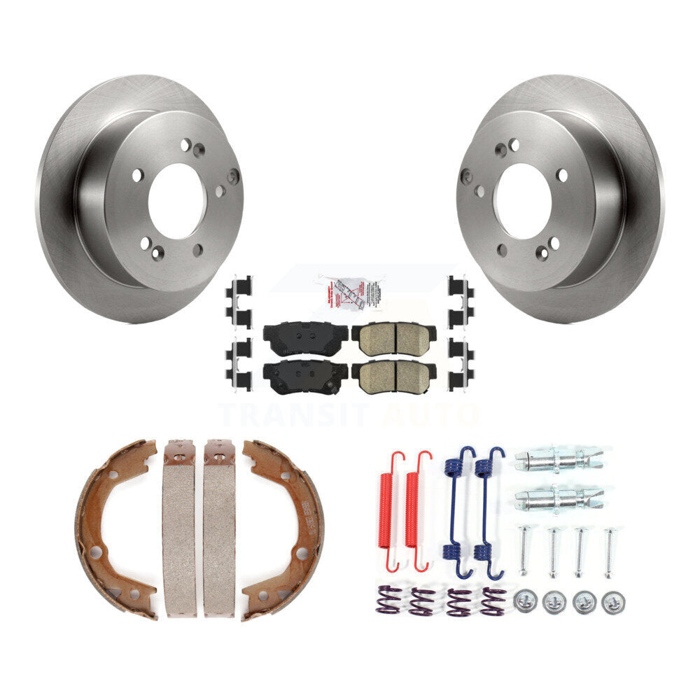 Rear Disc Rotors Ceramic Pads Parking Shoes Hardware Kit For Hyundai Tucson Kia Sportage K8A-108804