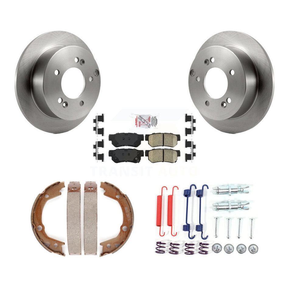 Rear Disc Rotors Ceramic Pads Parking Shoes Hardware Kit For Hyundai Tucson Kia Sportage K8A-108804