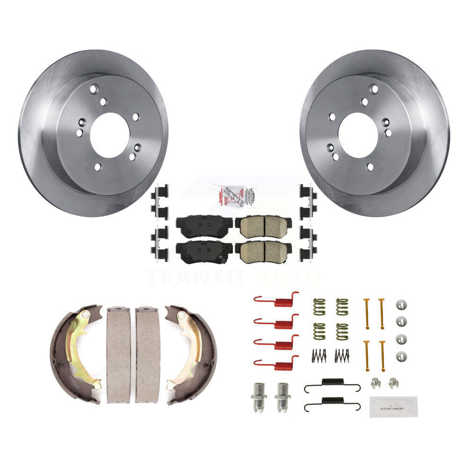 Rear Disc Rotors Ceramic Pads Parking Shoes Hardware Kit For Hyundai Tucson Kia Sportage K8A-108805
