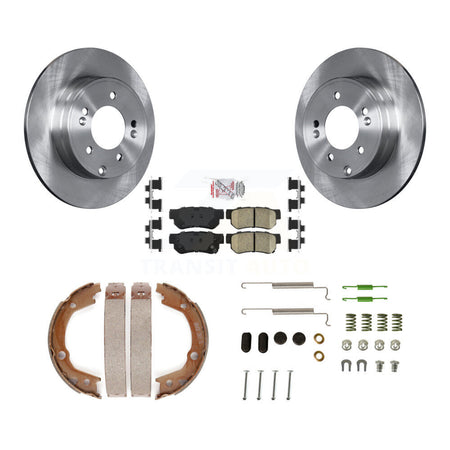 Rear Disc Rotors Ceramic Pads Parking Brake Shoes & Hardware Kit For Hyundai Sonata 3.3L K8A-108808