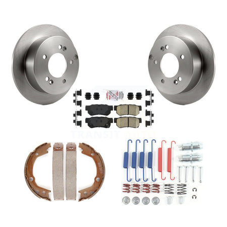 Rear Disc Rotors Ceramic Pads Parking Brake Shoes & Hardware Kit For 2007-2010 Kia Optima K8A-108810