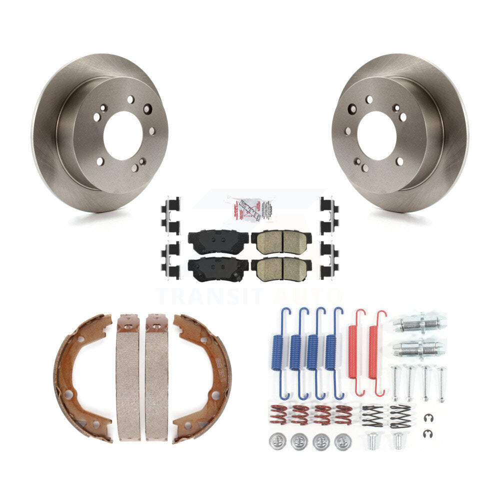 Rear Disc Rotors Ceramic Pads Parking Brake Shoes And Hardware Kit For Hyundai Elantra K8A-108813