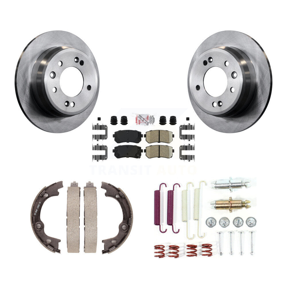 Rear Disc Rotors Ceramic Pads Parking Brake Shoes And Hardware Kit For Hyundai Elantra K8A-108818
