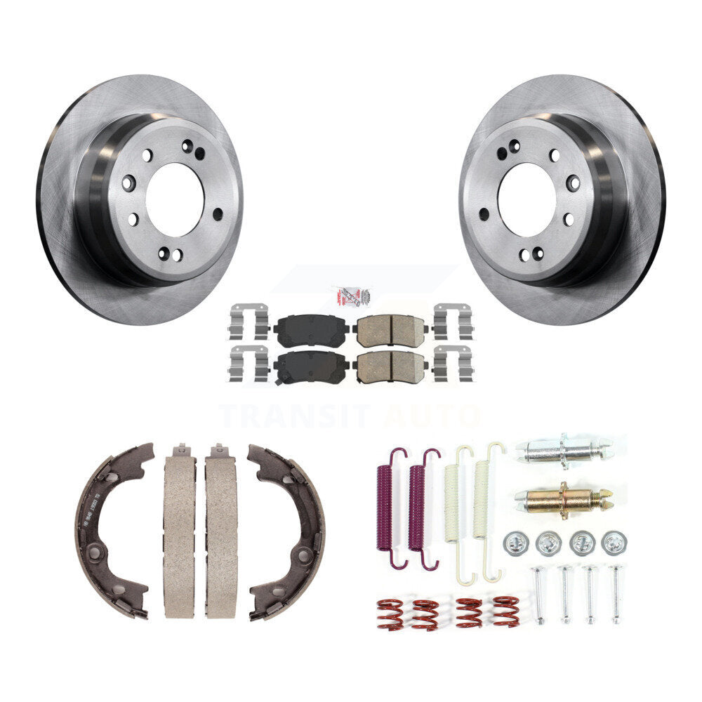 Rear Disc Rotors Ceramic Pads Parking Brake Shoes And Hardware Kit For Hyundai Elantra K8A-108819