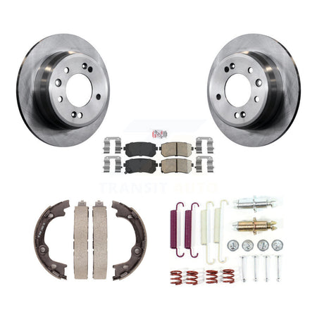 Rear Disc Rotors Ceramic Pads Parking Brake Shoes And Hardware Kit For Hyundai Elantra K8A-108819