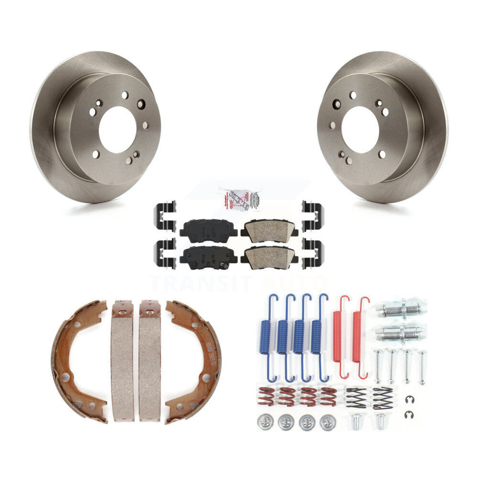 Rear Disc Rotors Ceramic Pads Parking Brake Shoes And Hardware Kit For Hyundai Elantra K8A-108821