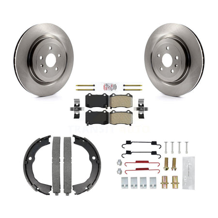 Rear Disc Rotors Semi-Metallic Pads Parking Shoes & Hardware Kit For Chevrolet Camaro CTS K8A-108826