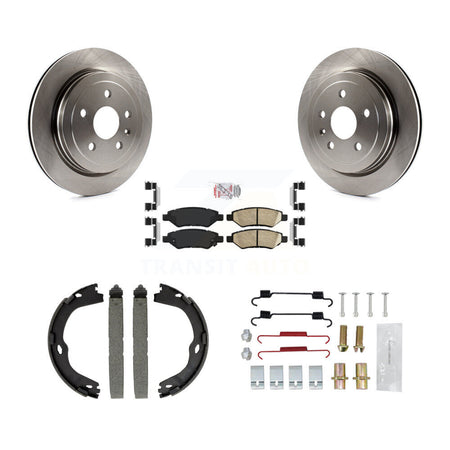 Rear Disc Rotors Ceramic Pads Parking Brake Shoes And Hardware Kit For Cadillac CTS K8A-108827