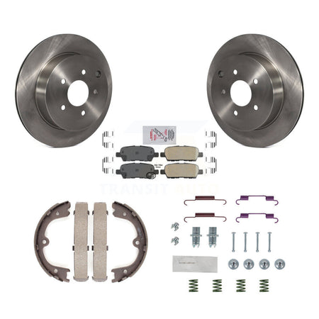 Rear Disc Rotors Ceramic Pads Parking Shoes Hardware Kit For Nissan Murano INFINITI QX60 K8A-108830