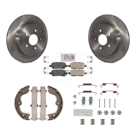 Rear Disc Rotors Ceramic Pads Parking Shoes Hardware Kit For 2003-2005 INFINITI FX35 FX45 K8A-108837