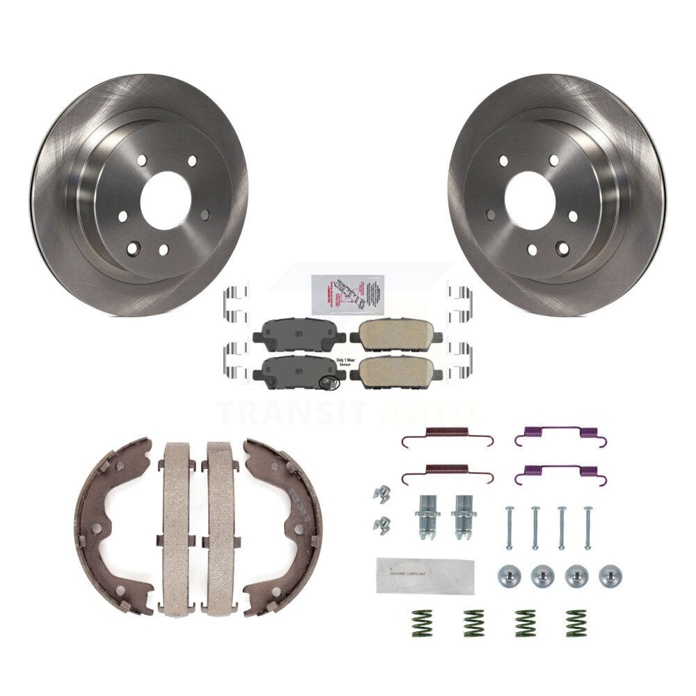 Rear Disc Rotors Ceramic Pads Parking Shoes And Hardware Kit For INFINITI G35 Nissan 350Z K8A-108839