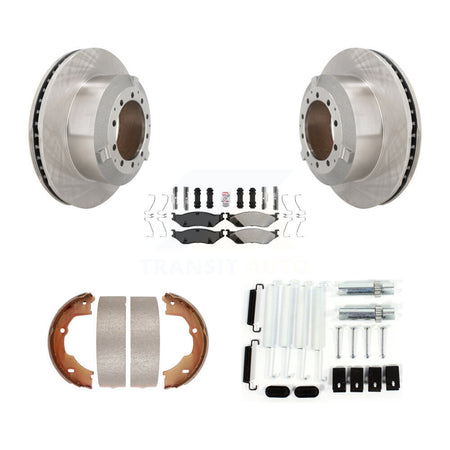 Rear Disc Rotors Semi-Metallic Pads Parking Shoes Hardware Kit For Ford F-450 Super Duty K8A-108848