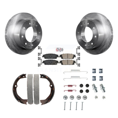 Rear Disc Rotors Ceramic Pads Parking Brake Shoes And Hardware Kit For Chevrolet Suburban K8A-108863