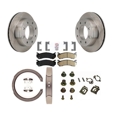 Rear Disc Rotors Ceramic Pads Parking Shoes Hardware Kit For GMC Sierra 1500 HD Chevrolet K8A-108888