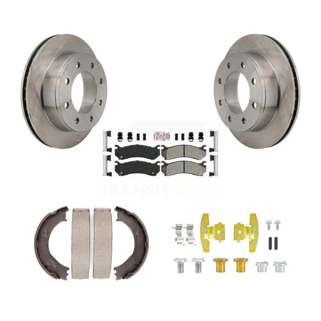 Rear Disc Rotors Semi-Metallic Pads Parking Shoes Hardware Kit For Chevrolet GMC 1500 HD K8A-108893
