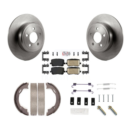 Rear Disc Rotors Ceramic Pads Parking Brake Shoes And Hardware Kit For Dodge Charger K8A-108907