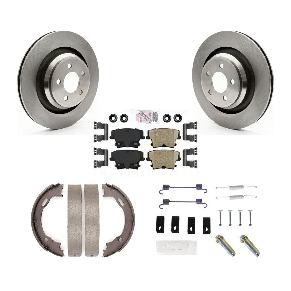 Rear Disc Rotors Ceramic Pads Parking Brake Shoes And Hardware Kit For Dodge Charger K8A-108910