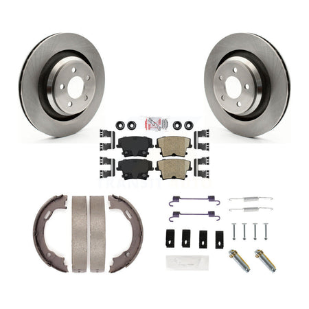 Rear Disc Rotors Ceramic Pads Parking Brake Shoes And Hardware Kit For Dodge Charger K8A-108910
