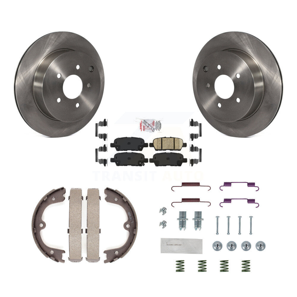 Rear Disc Rotors Ceramic Pads Parking Shoes & Hardware Kit For Nissan Murano INFINITI Q50 K8A-108912