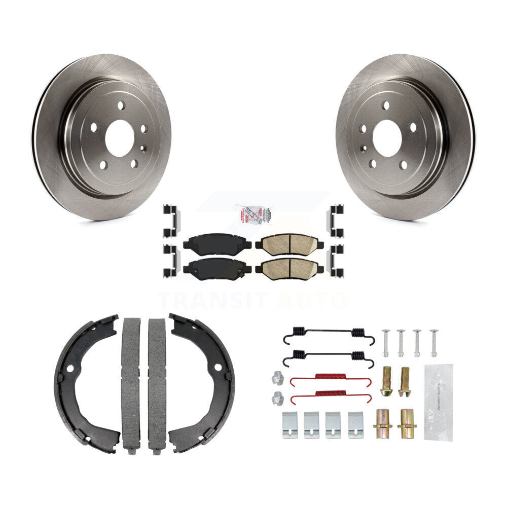 Rear Disc Rotors Ceramic Pads Parking Shoes & Hardware Kit For Chevrolet Camaro Cadillac K8A-108920