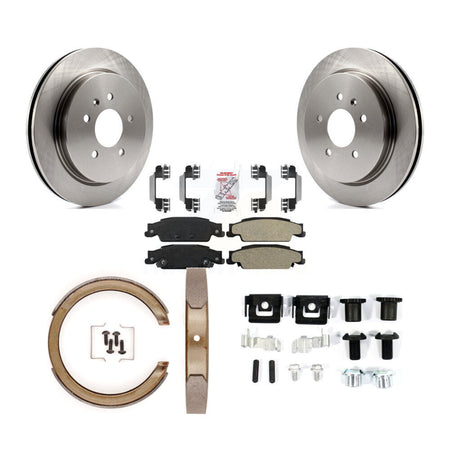 Rear Disc Rotors Semi-Metallic Pads Parking Brake Shoes And Hardware Kit For Cadillac STS K8A-108933