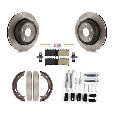Rear Disc Rotors Semi-Metallic Pads Parking Shoes & Hardware Kit For Jeep Grand Cherokee K8A-108935