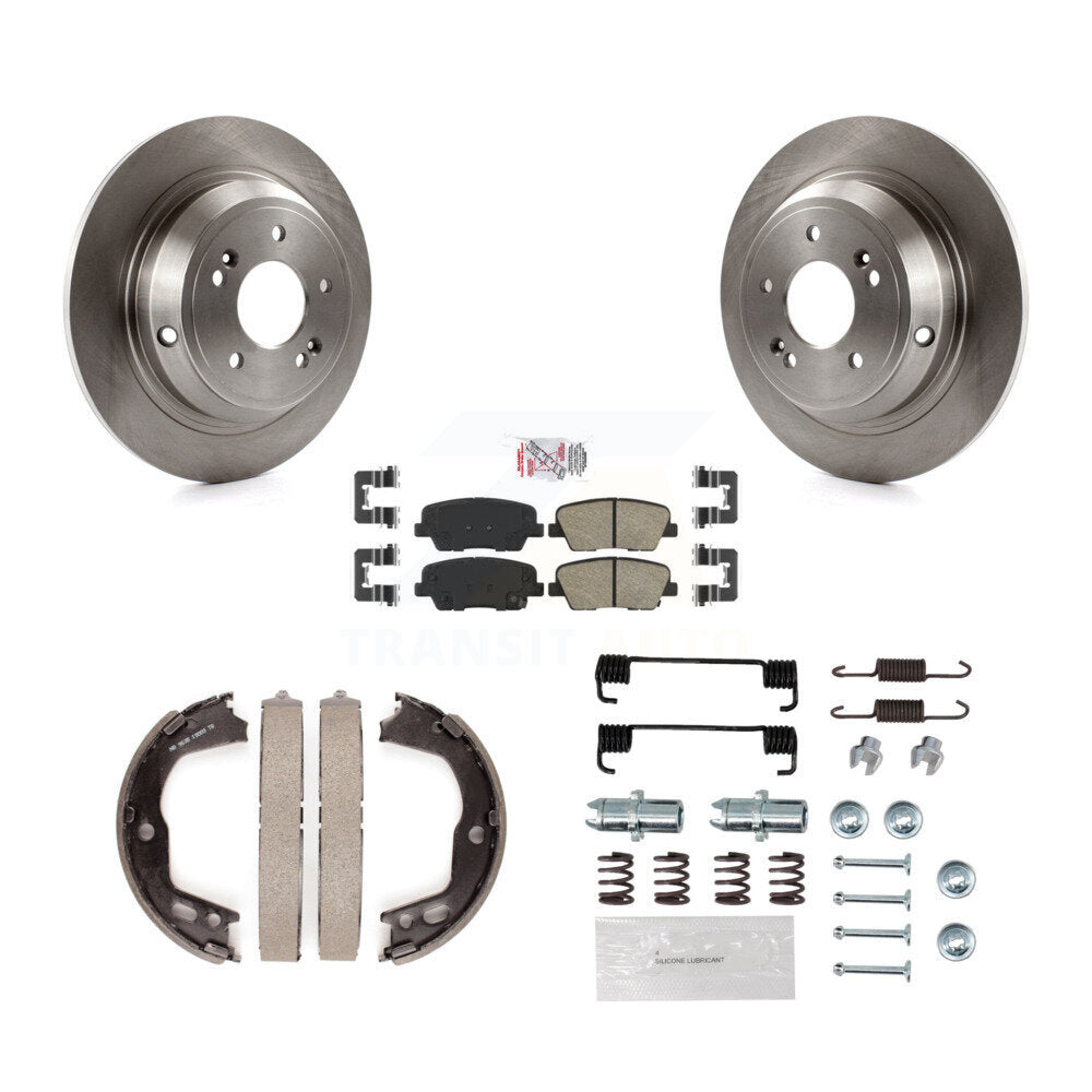 Rear Disc Rotors Ceramic Pads Parking Brake Shoes And Hardware Kit For Hyundai Genesis K8A-108972
