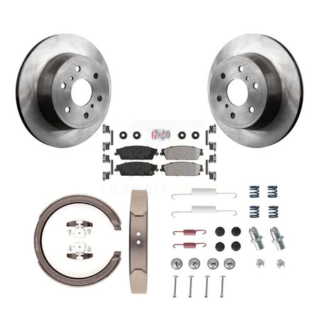 Rear Disc Rotors Semi-Metallic Pads Parking Shoes & Hardware Kit For 2013 GMC Sierra 1500 K8A-108979