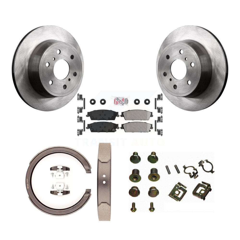 Rear Disc Rotors Semi-Metallic Pads Parking Shoes & Hardware Kit For Chevrolet Silverado K8A-108981