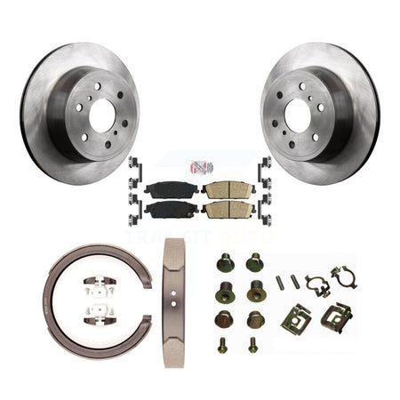 Rear Disc Rotors Ceramic Pads Parking Shoes Hardware Kit For Chevrolet Silverado 1500 GMC K8A-108982