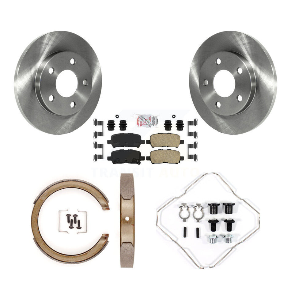 Rear Disc Rotors Ceramic Pads Parking Brake Shoes And Hardware Kit For Chevrolet Impala K8A-108985