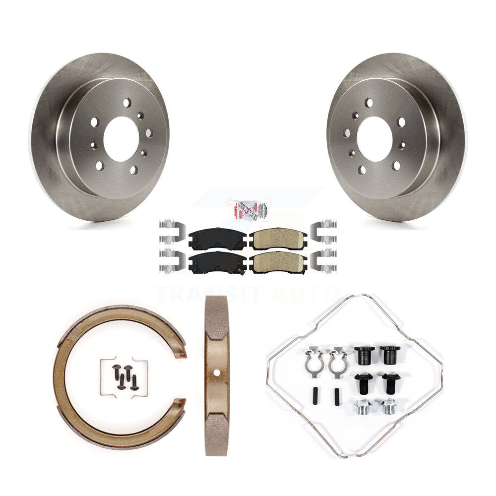 Rear Disc Rotors Ceramic Pads Parking Shoes Hardware Kit For Chevrolet Impala Pontiac Am K8A-108987
