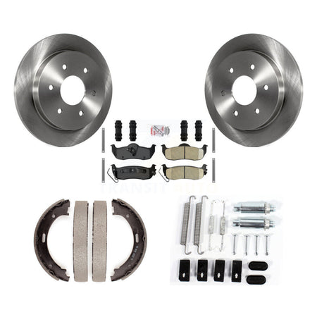 Rear Disc Rotors Ceramic Pads Parking Shoes Hardware Kit For Nissan TITAN Armada INFINITI K8A-109008