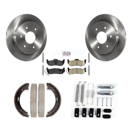 Rear Disc Rotors Ceramic Pads Parking Shoes Hardware Kit For Nissan TITAN Armada INFINITI K8A-109009
