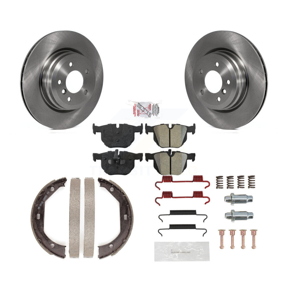 Rear Disc Rotors Semi-Metallic Pads Parking Brake Shoes And Hardware Kit For BMW X1 K8A-109010