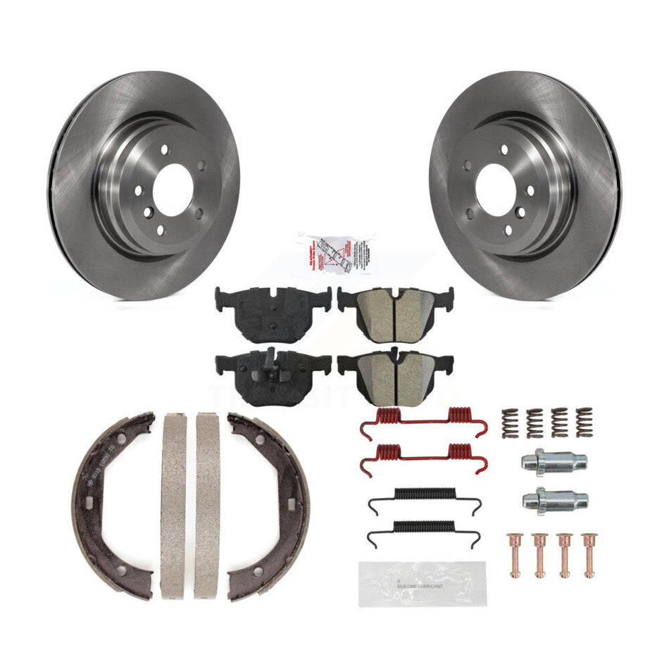 Rear Disc Rotors Semi-Metallic Pads Parking Brake Shoes And Hardware Kit For BMW X1 K8A-109010