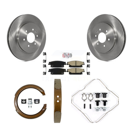 Rear Disc Rotors Semi-Metallic Pads Parking Brake Shoes And Hardware Kit For Cadillac SRX K8A-109021