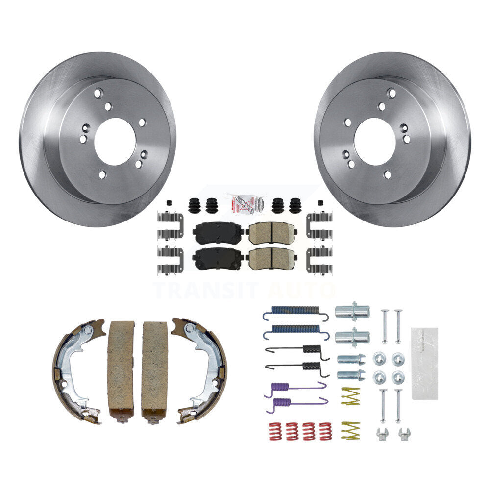 Rear Disc Rotors Ceramic Pads Parking Shoes Hardware Kit For Hyundai Tucson Kia Sportage K8A-109022
