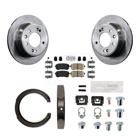 Rear Disc Rotors Ceramic Pads Parking Shoes & Hardware Kit For 2011-2016 Kia Sportage FWD K8A-109028