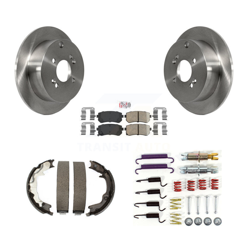 Rear Disc Rotors Ceramic Pads Parking Shoes Hardware Kit For Hyundai Accent Kia Rio5 Rio K8A-109035