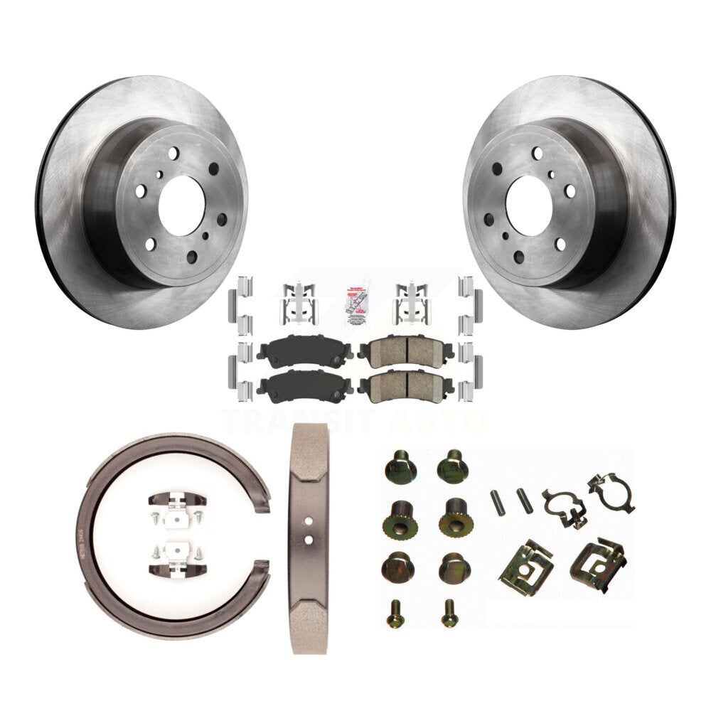Rear Disc Rotors Ceramic Pads Parking Shoes And Hardware Kit For GMC Sierra 1500 Classic K8A-109042
