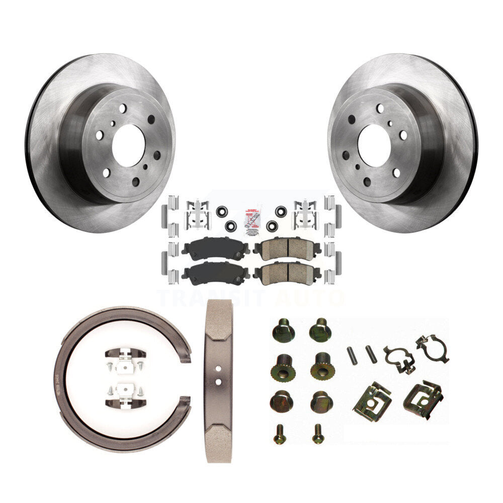 Rear Disc Rotors Ceramic Pads Parking Shoes And Hardware Kit For GMC Sierra 1500 Classic K8A-109044