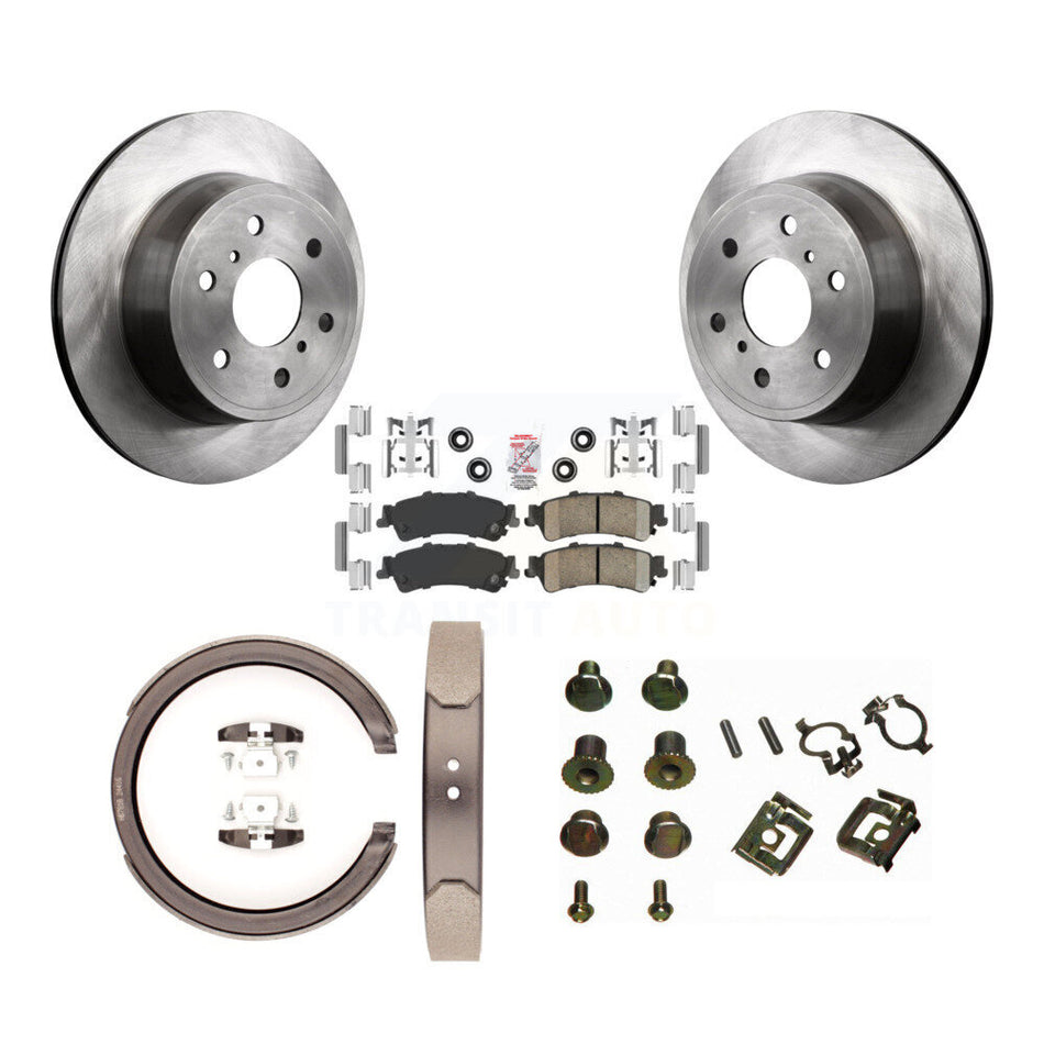 Rear Disc Rotors Ceramic Pads Parking Shoes And Hardware Kit For GMC Sierra 1500 Classic K8A-109044
