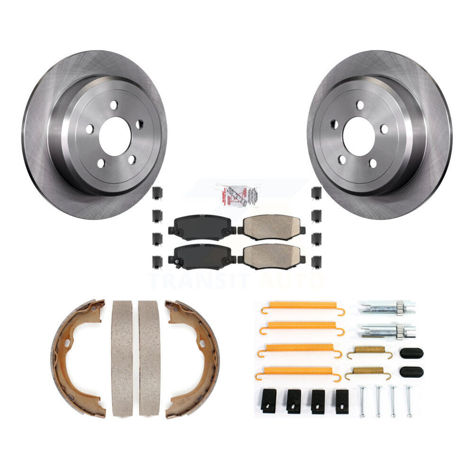Rear Disc Rotors Ceramic Pads Parking Shoes And Hardware Kit For Jeep Liberty Dodge Nitro K8A-109062