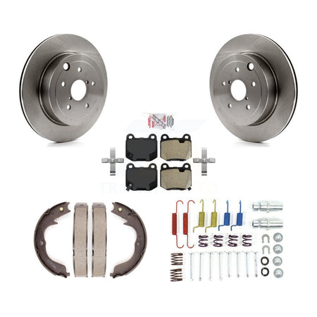 Rear Disc Rotors Semi-Metallic Pads Parking Brake Shoes & Hardware Kit For Subaru Impreza K8A-109077