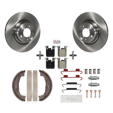 Rear Disc Rotors Semi-Metallic Pads Parking Shoes & Hardware Kit For BMW 230i xDrive 228i K8A-109080